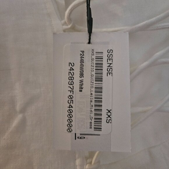 NWT Danielle GUIZIO Leila Midi Dress White XXS - Picture 4 of 4